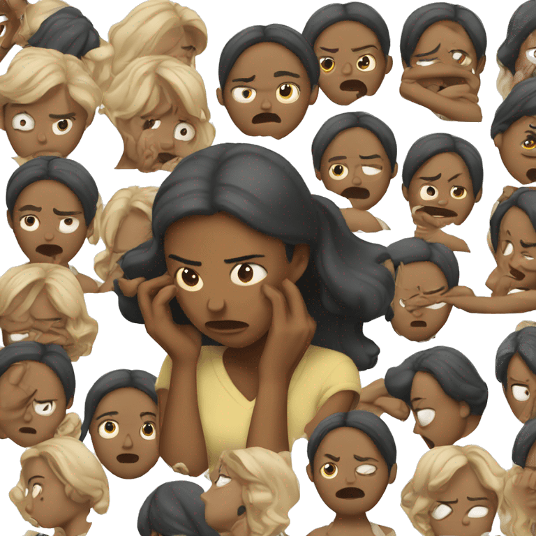 a woman holding her head in disgust emoji