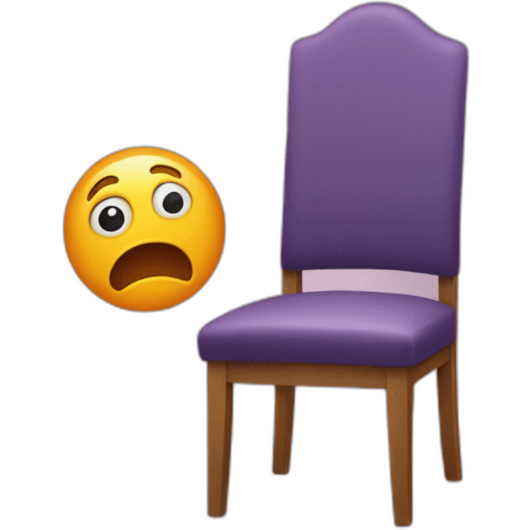 scared emoji on a chair emoji