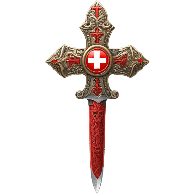 holy red cross dagger emoji