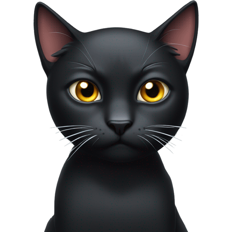 angry male black cat with white whiskers emoji