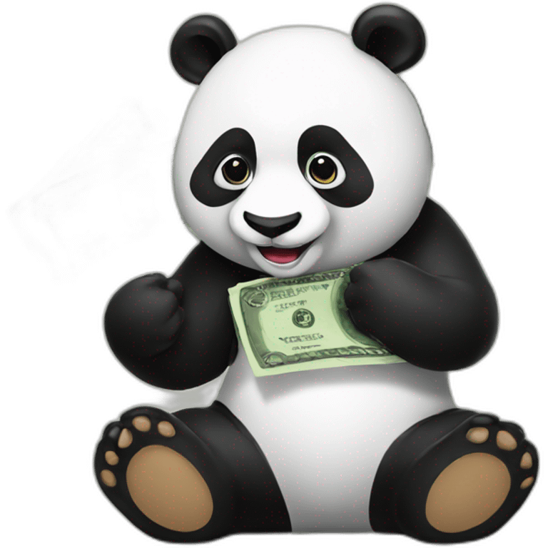 panda with dollar emoji