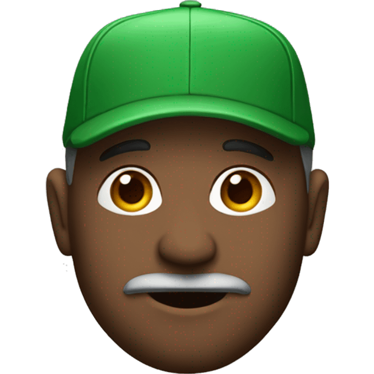 Hombre con arito en la oreja y gorra verde emoji