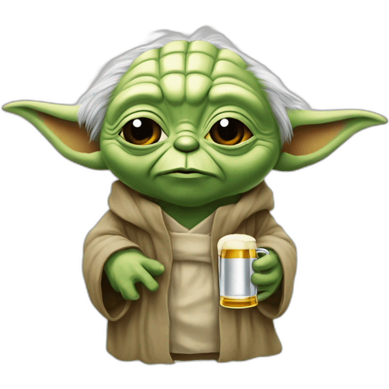 yoda buvant une bière emoji