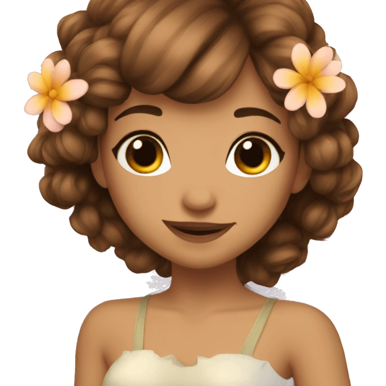 Beautiful fairy brown hair flowers emoji