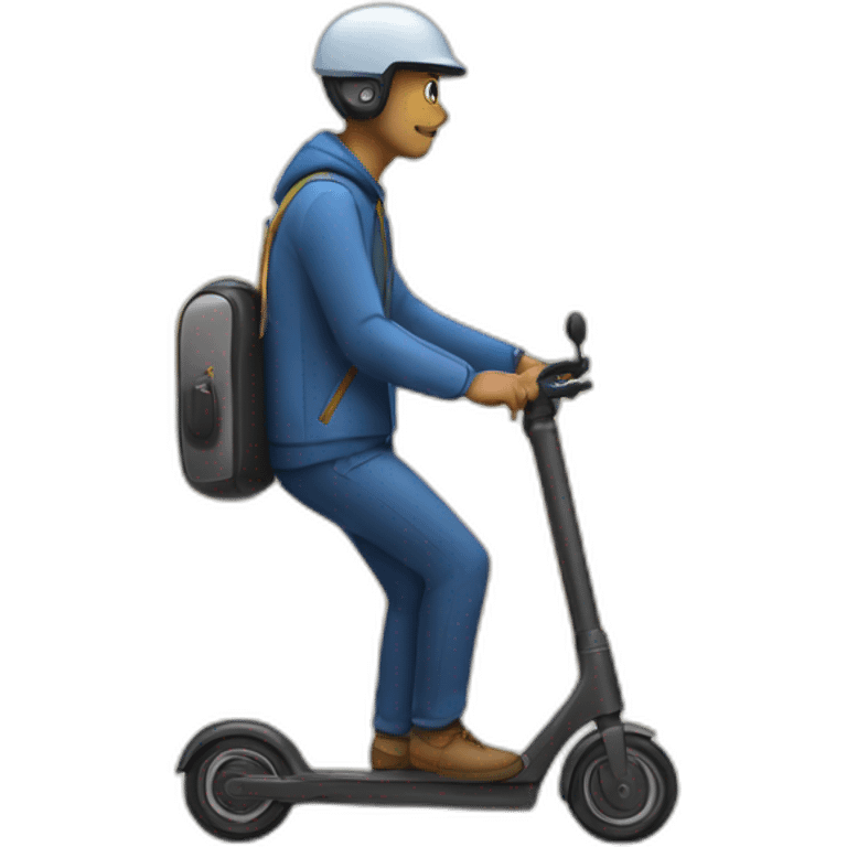 man with electric scooter spying emoji