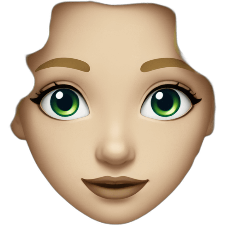 caucasian long curly blonde blue eyes green makeup girl emoji