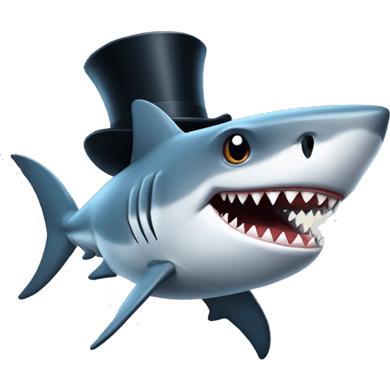 shark with tophat emoji