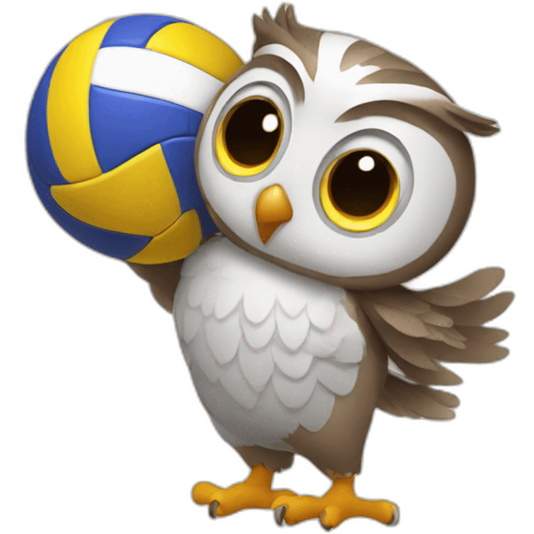 Owl playing volleyball emoji