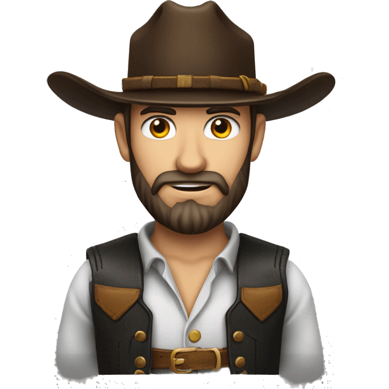 Cow boy chasseur de prime vêtu de noir avec barbe  emoji