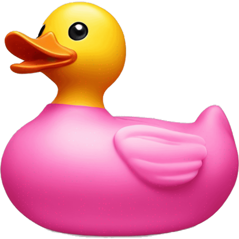 Single pink rubber duck emoji