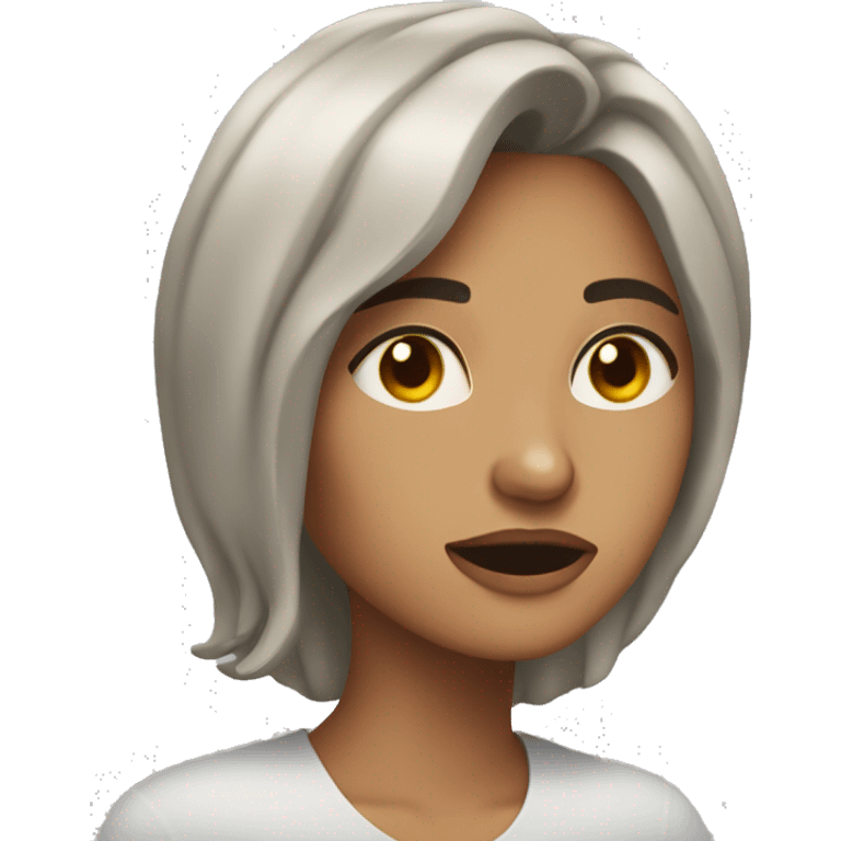 Mujer morena llorando  emoji