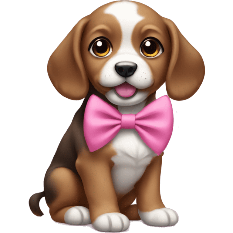 Puppy with a pink bow emoji