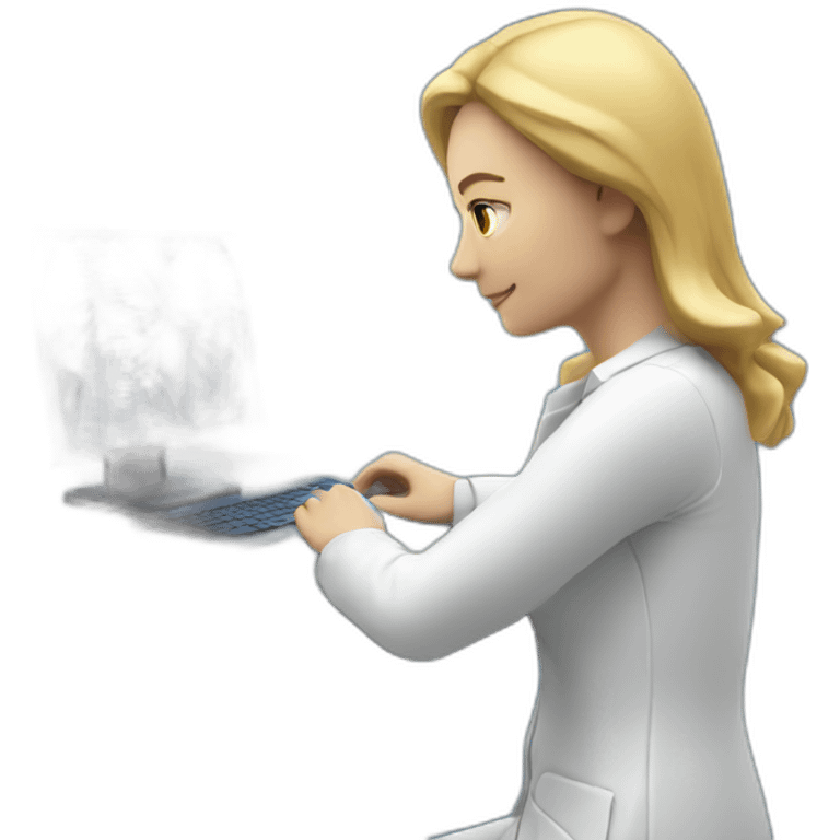 Biomedical-Engineer-studying-hologram-3d-model-of-breast emoji