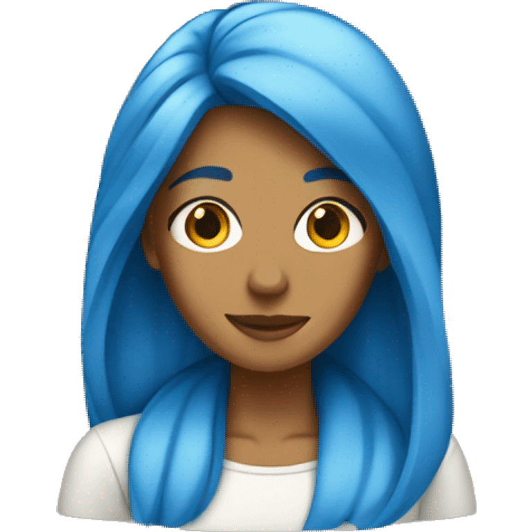 tan woman with blue hair emoji