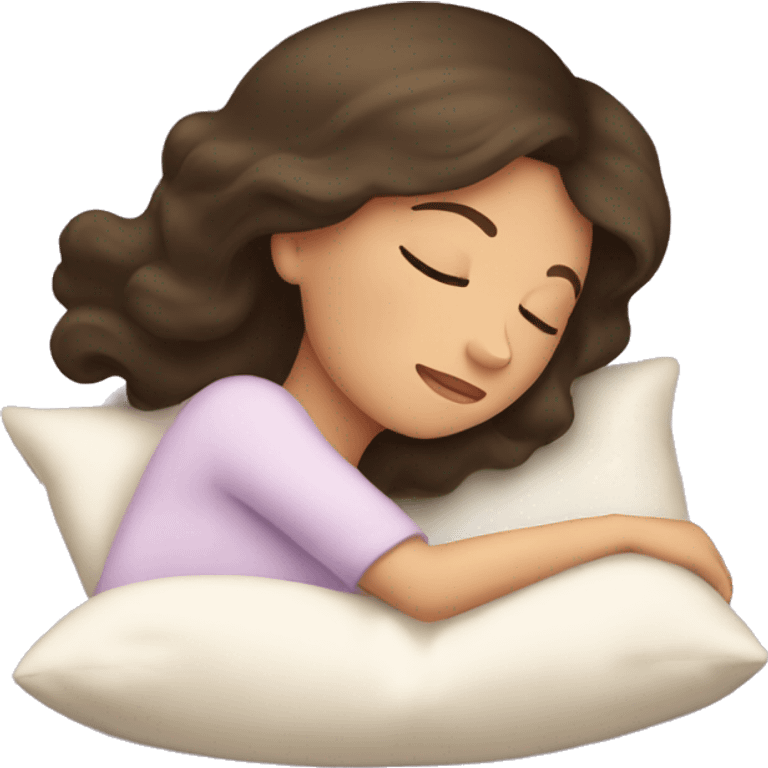 Brunette princess sleeping in pillow emoji