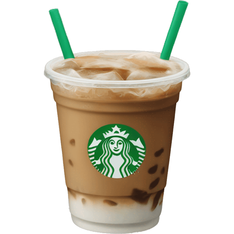 Starbuck ice coffee with ice cubes emoji