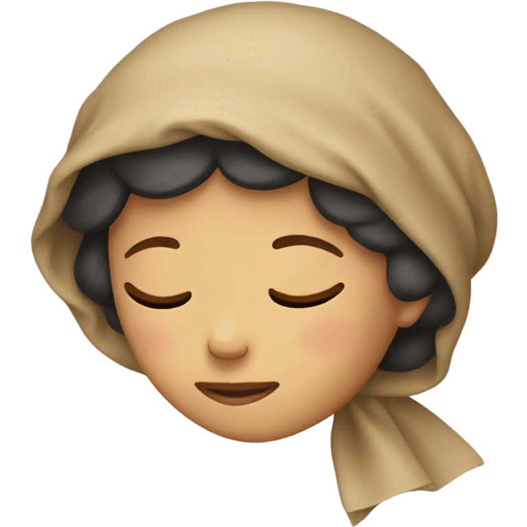 Girl with bonnet on sleeping emoji