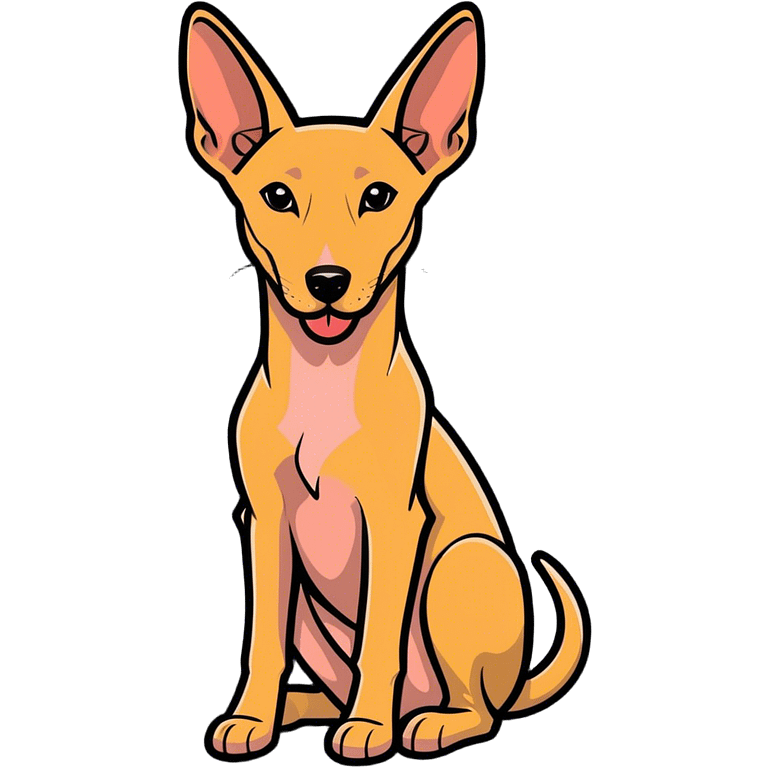 An Egyptian pharaoh hound sitting down with its tongue out emoji