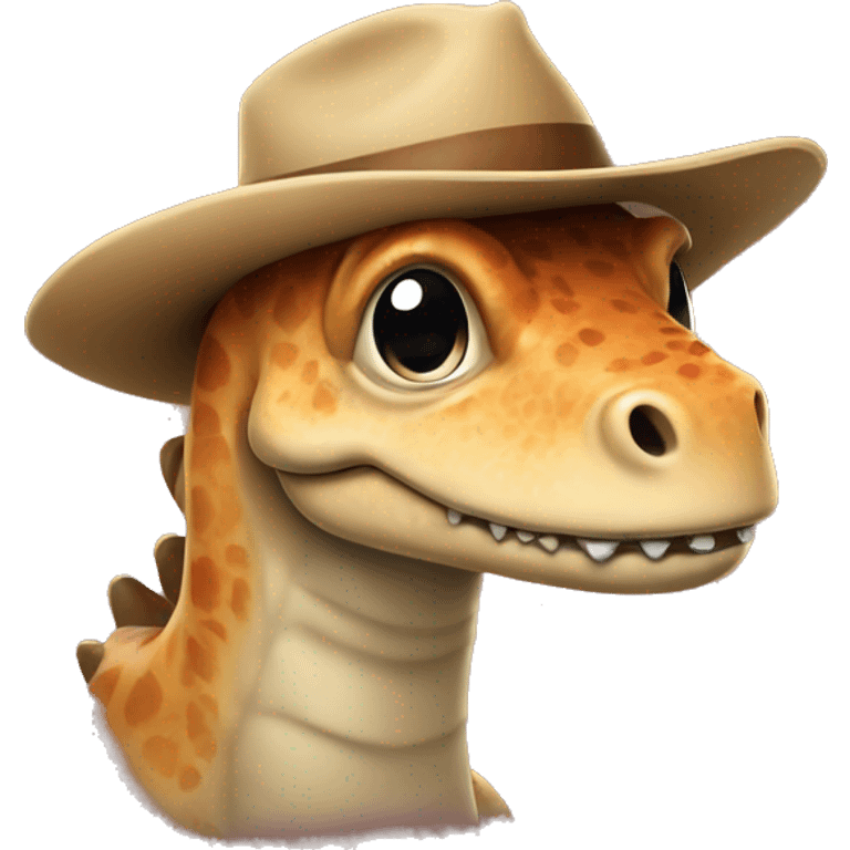 Dinasour with hat emoji