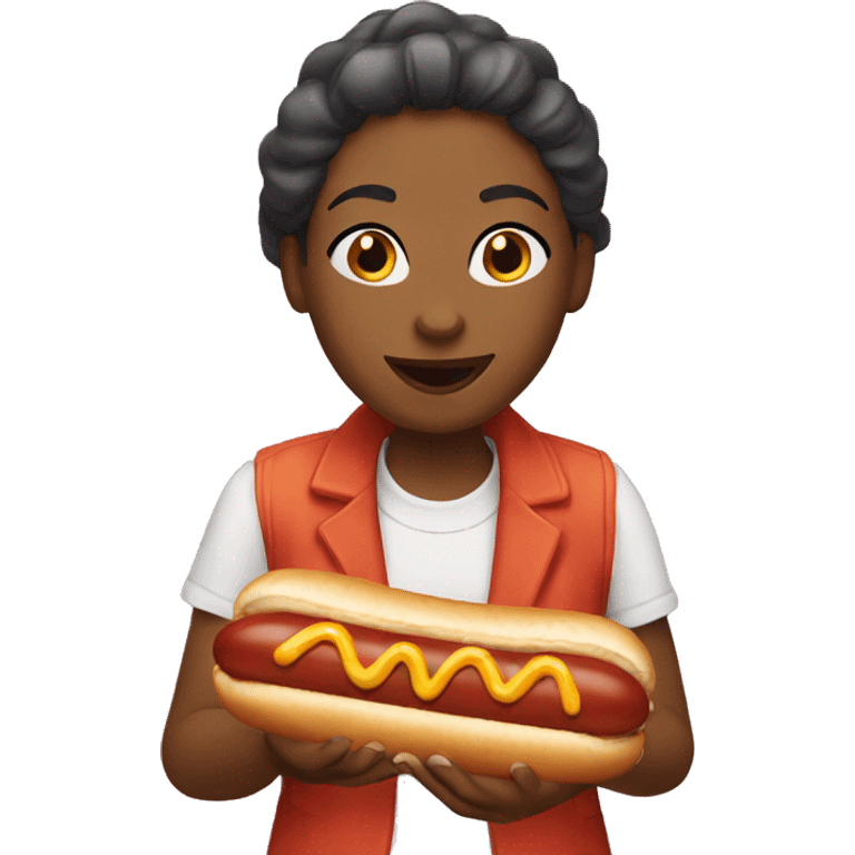 lesbian eating hotdog emoji