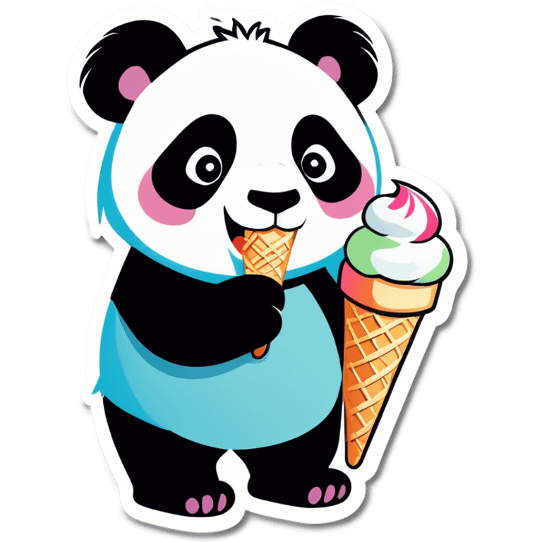 Panda eating ice cream emoji