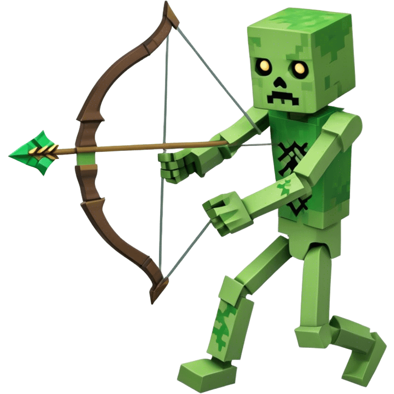 A Minecraft zombie fighting a Minecraft skeleton  emoji