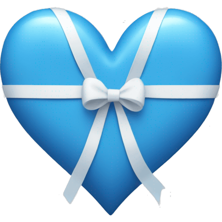 blue heart with white ribbon emoji