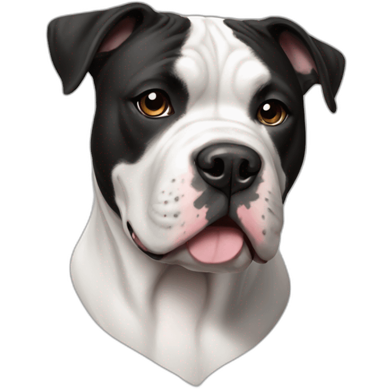 black-and-white-american-bulldog emoji