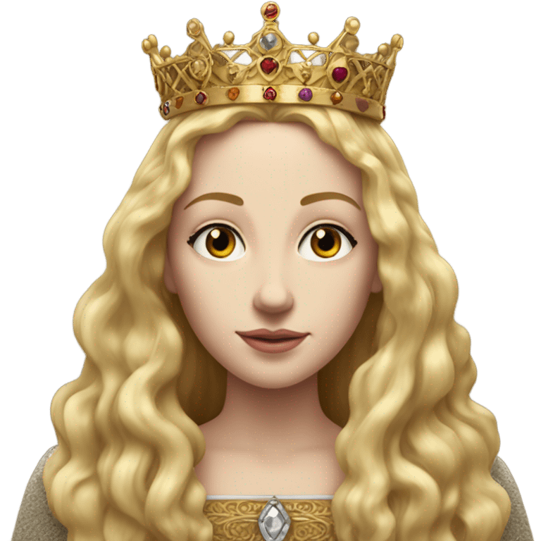 Queen Jane tudor England long blonde hair crown pretty detail emoji