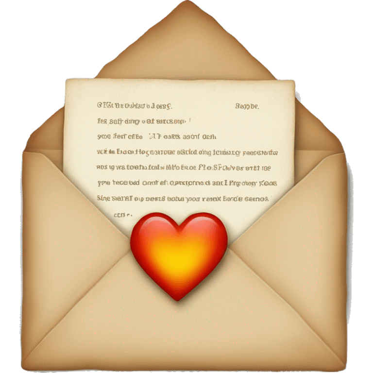 Letter with hearth emoji