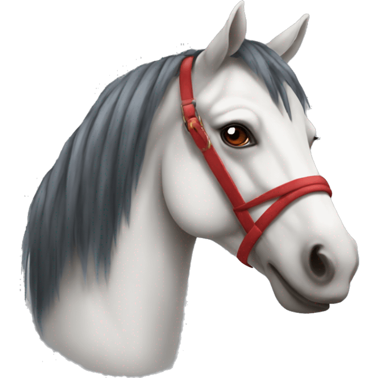 horse with big luscious red lips emoji