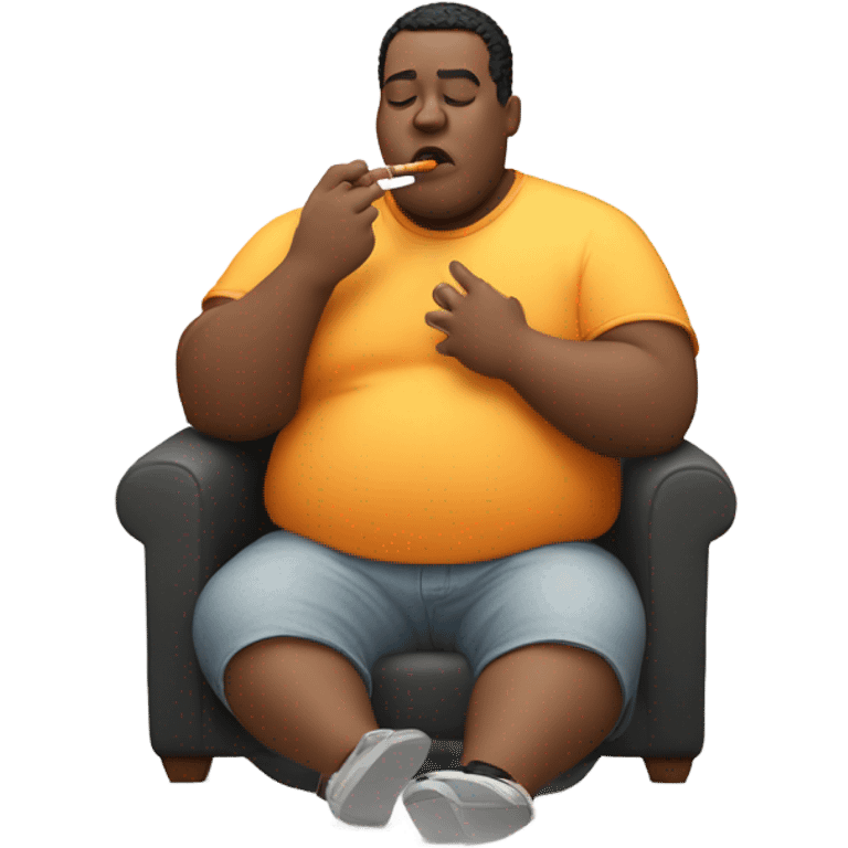 Fat man smoking emoji