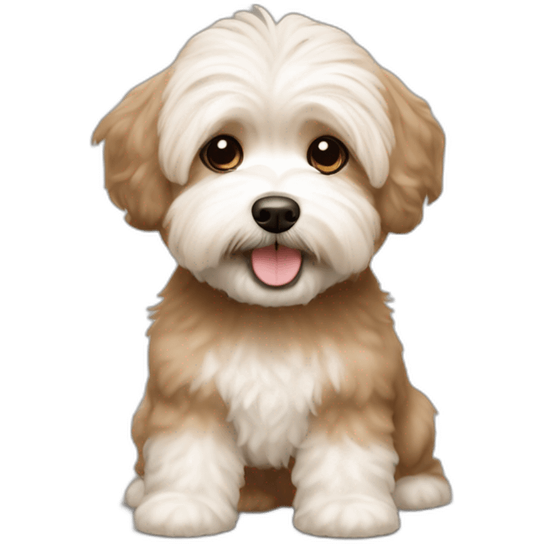 dog light brown bichon havanese crazy emoji