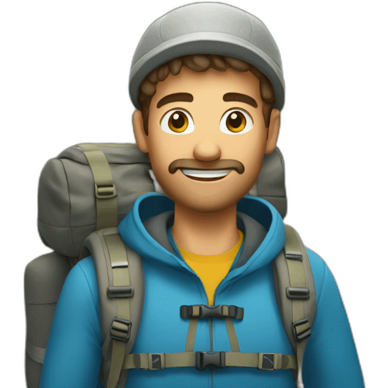 A guy trekking  emoji