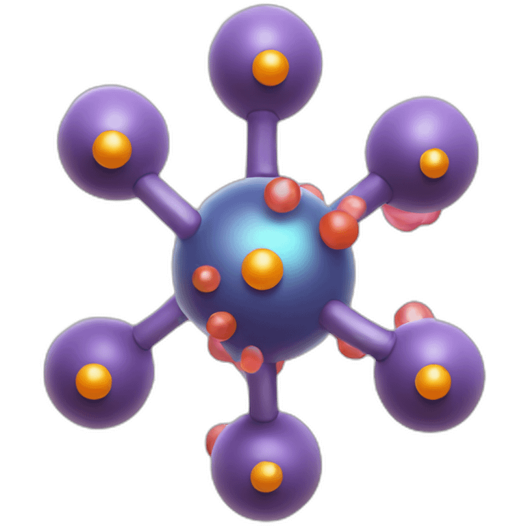 Molecule game icon with flying electrons emoji