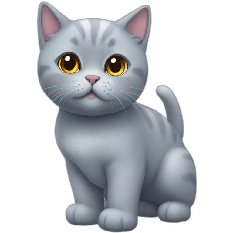 A British shorthair blue with an unicorn emoji