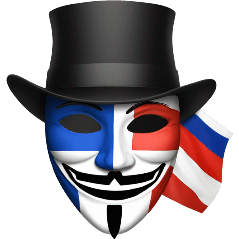 guy fawkes mask russian flag emoji