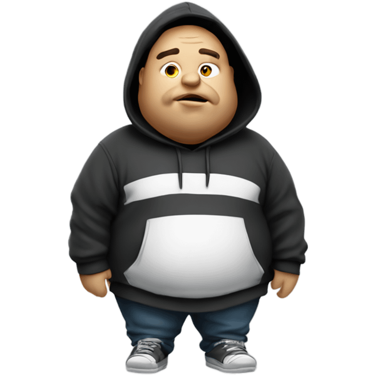 fat guy with a hoodie smoking  emoji