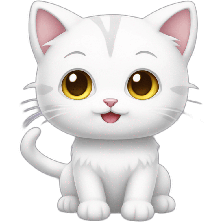 kawaii anime white kitty emoji