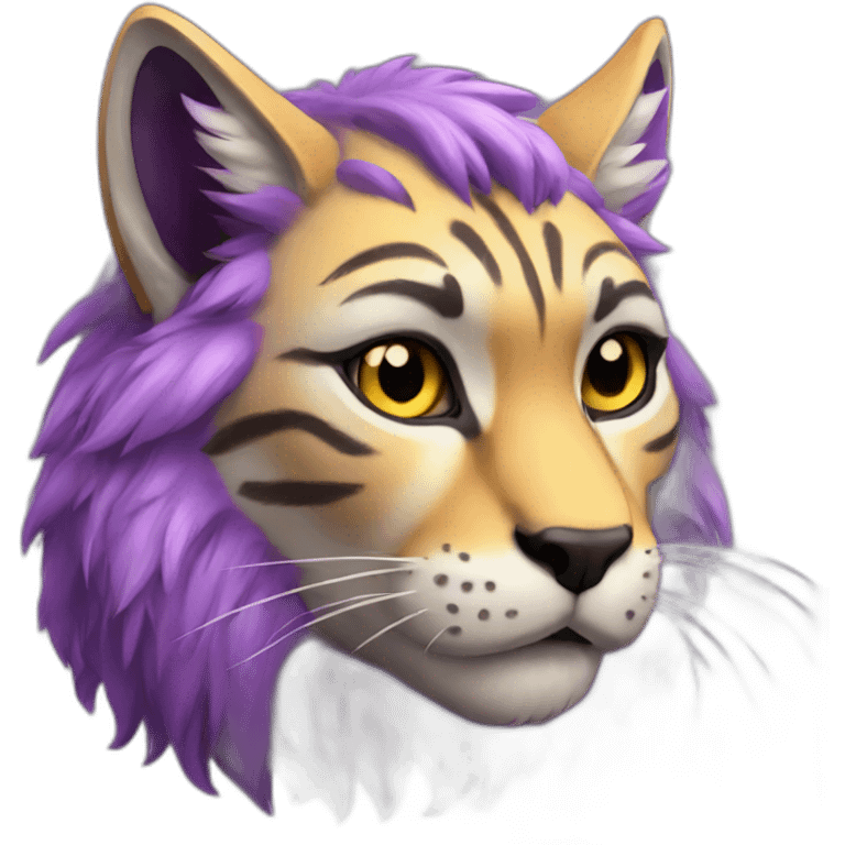 purple yellow lynx furry emoji