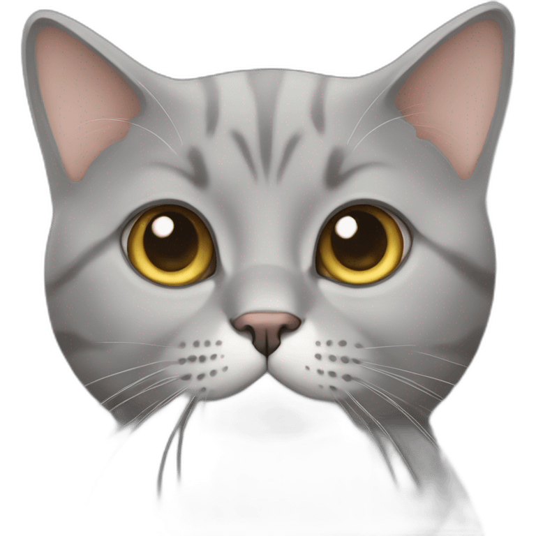 British short hair cat, grey emoji