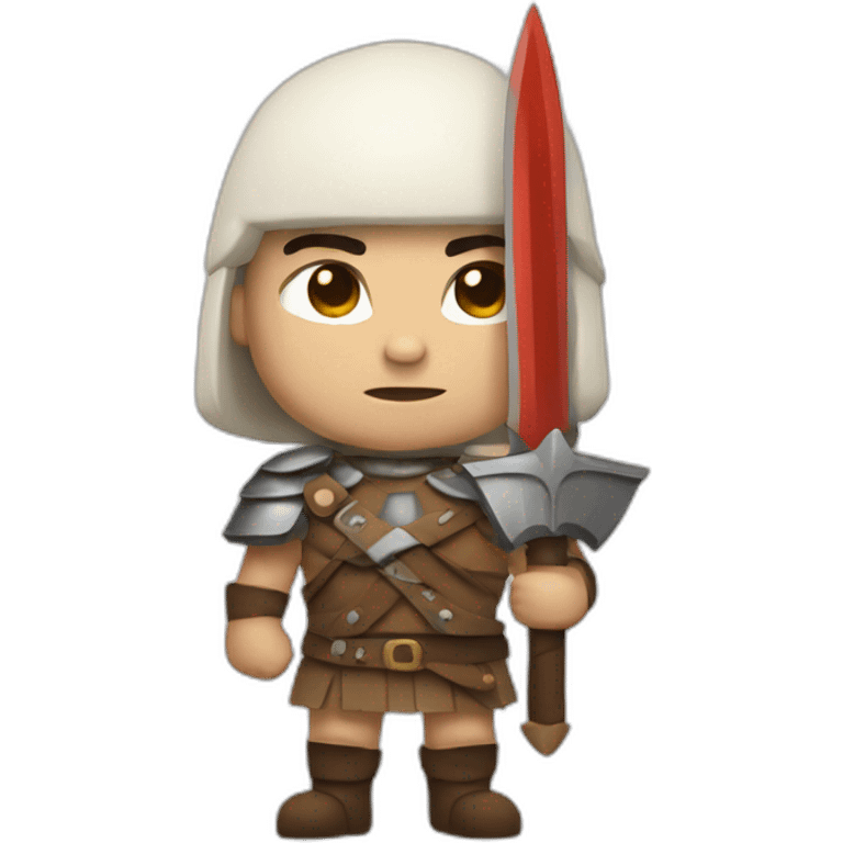 barbarian soldier with white skin facing forward emoji