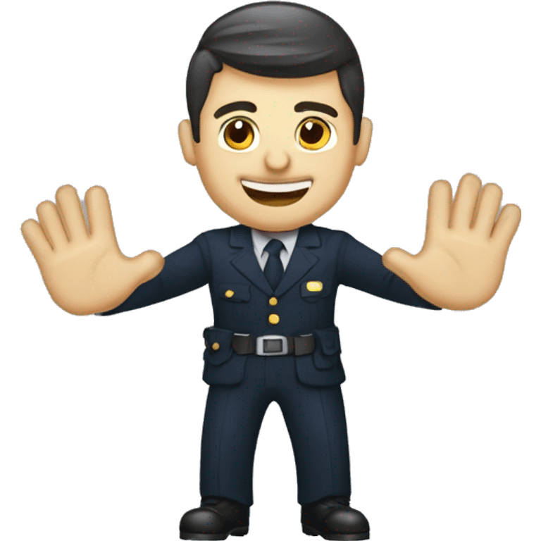 AGENTE DE SEGUROS APUNTANOD ARRIBA CON SUS MANOS emoji