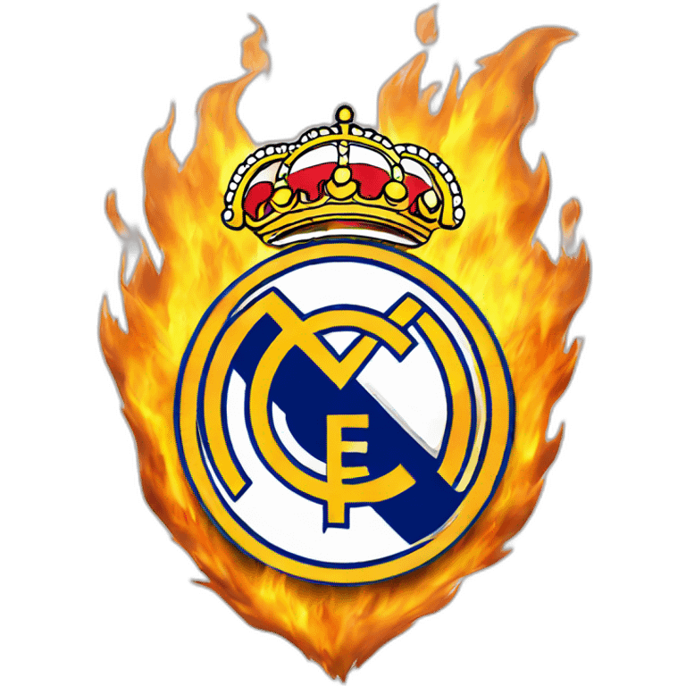 Escudo Real Madrid fuego emoji