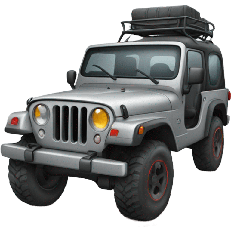 Grey Jeep with red accents emoji