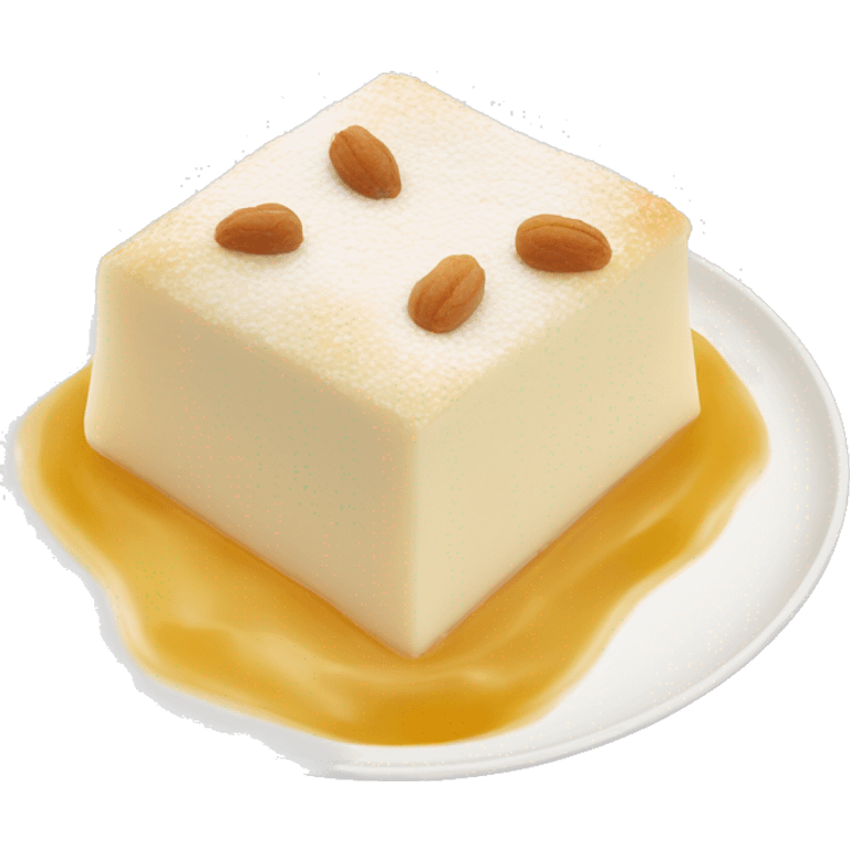 milk and semolina dessert called galaktoboureko in a plate emoji