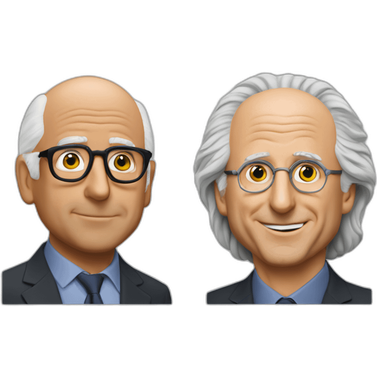 Larry David and Michael Scott at a conference emoji