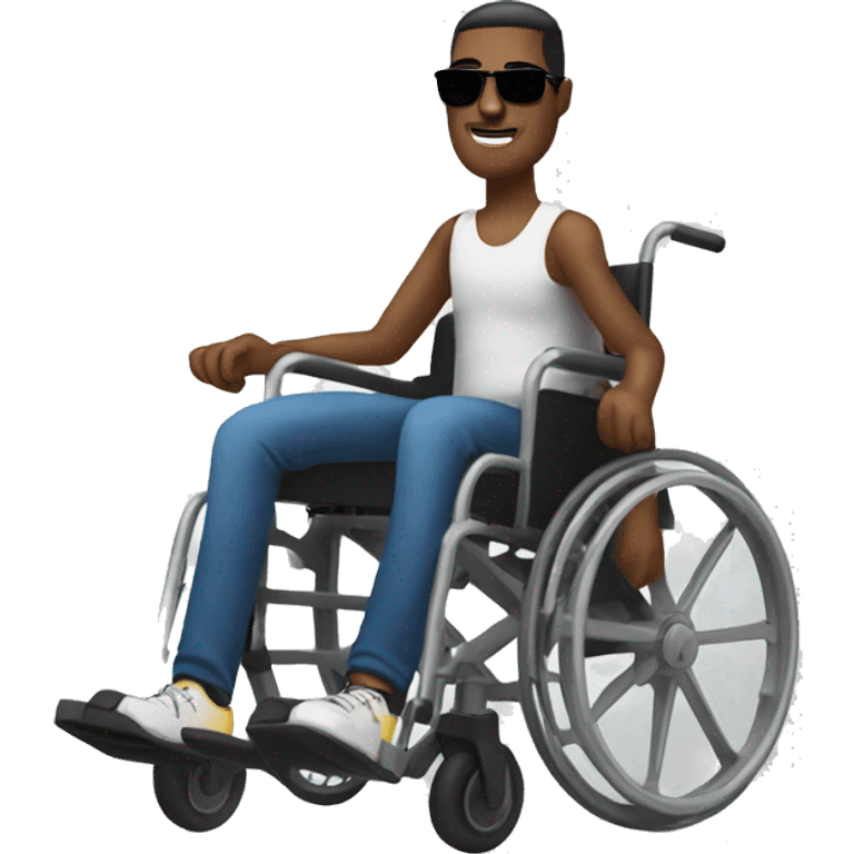 Guy on wheelchair with sunglasses  emoji