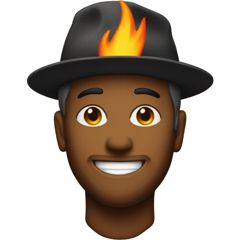 My friend Mitch with a flame hat emoji