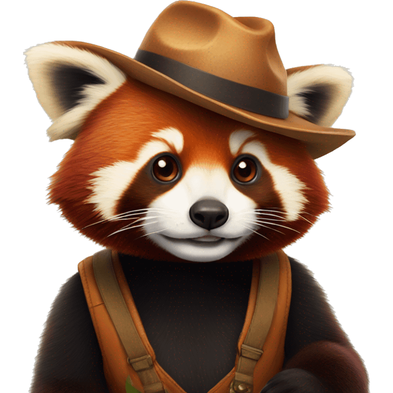 Red panda avec un chapeau emoji